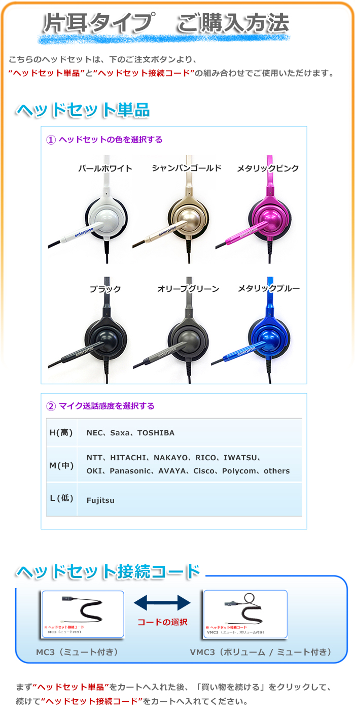 ヘッドセット片耳タイプ　購入方法