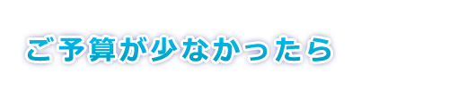 ご予算が少なかったら